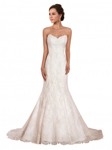 Sweetheart Neckline Sexy Mermaid Lace Wedding Dress UK