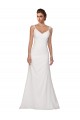 V-Neck Sheath Chiffon Wedding Dress with Straps UK
