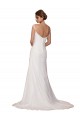 V-Neck Sheath Chiffon Wedding Dress with Straps UK