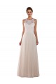 High Neck A-Line Tulle Wedding Dress with Lace Back UK