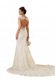 Modern Chapel Train Sweetheart Mermaid Lace Wedding Dress with Keyhole Back UK