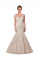 Fit and Flare Illusion Neck Lace Wedding Dress UK