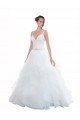 Spaghetti Straps Ball Gown Beach Wedding Dress with Lace Bodice UK
