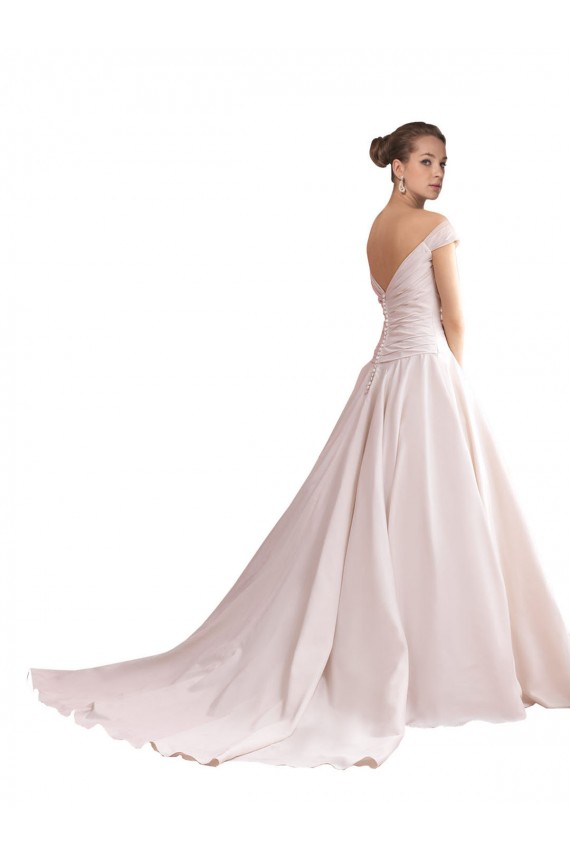 Off the Shoulder Sweetheart Ball Gown Satin Wedding Dress UK