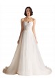 Strapless Sweetheart Lace Bodice A-Line Organza Wedding Dress UK