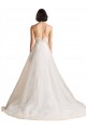 Strapless Sweetheart Lace Bodice A-Line Organza Wedding Dress UK