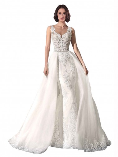 Sweetheart Fit and Flare Tulle Lace Wedding Dress UK