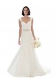 Off the Shoulder Mermaid Lace Beach Wedding Dress with Beaded Belt UK