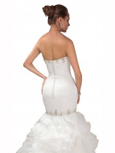 Sweetheart Mermaid Cascading Organza Wedding Dress UK