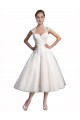 A-Line Short Tea Length Sweetheart Tulle Lace Beach Wedding Dress UK