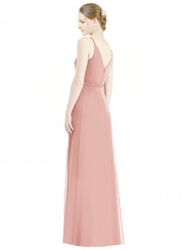 Romantic Full length Long Chiffon Bridesmaid Dress UK