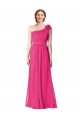 Full Length One Shoulder Chiffon Bridesmaid Dress UK