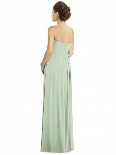 Full Length Strapless Chiffon Bridesmaid Dress with Sweetheart Neckline UK