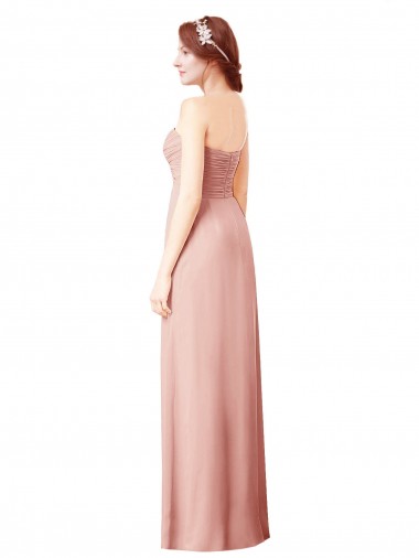Long Chiffon Sweetheart Bridesmaid Dress with Twist Bodice UK