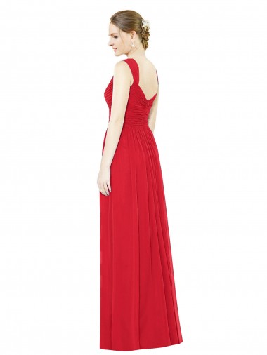 Full-Length Long Chiffon Bridesmaid Dress with Side Front Slit UK
