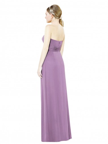 Sweetheart Neckline Strapless Chiffon Bridesmaid Dress with Wrap Pleat UK