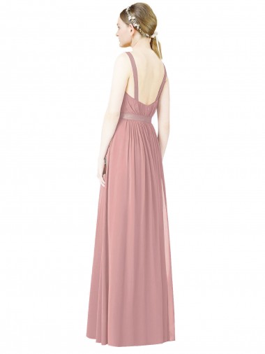 High Neck Chiffon Bridesmaid Dress with Low Back UK