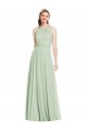 Open Back Halter Chiffon Bridesmaid Dress with Flowy Bow UK