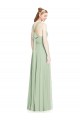 Open Back Halter Chiffon Bridesmaid Dress with Flowy Bow UK