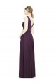 V-Neckline Sleevelss Full Length Chiffon Bridesmaid Dress UK