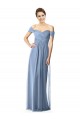 Off the Shoulder Chiffon Bridesmaid Dress with Draped Bodice UK