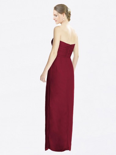 Strapless Sweetheart Long Chiffon Bridesmaid Dress UK