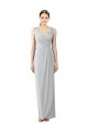 Draped Sleeveless Long Chiffon V-Neck Bridesmaid Dress UK