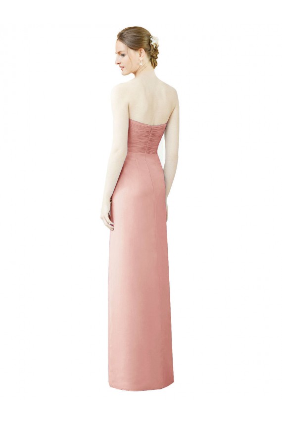 Strapless Sweetheart Long Chiffon Wrap Bridesmaid Dress UK