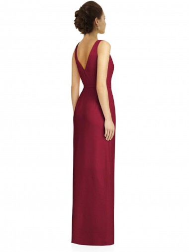 Draped V-Neck Cocktail Length Chiffon Bridesmaid Dress UK
