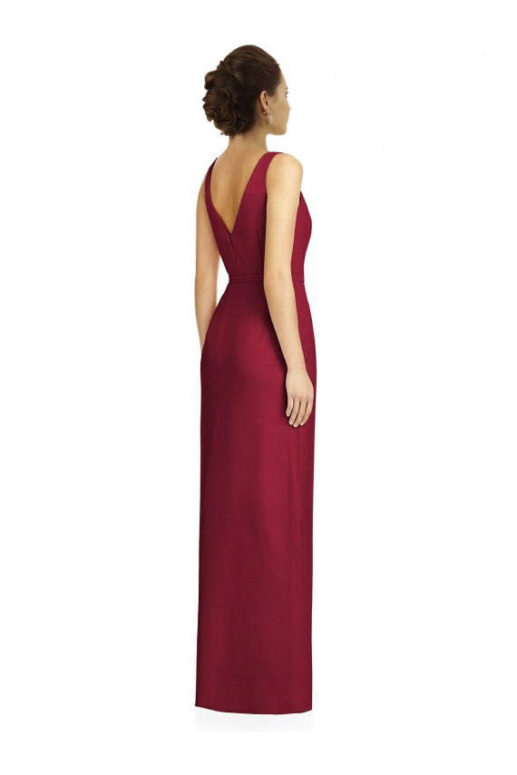 Draped V-Neck Cocktail Length Chiffon Bridesmaid Dress UK