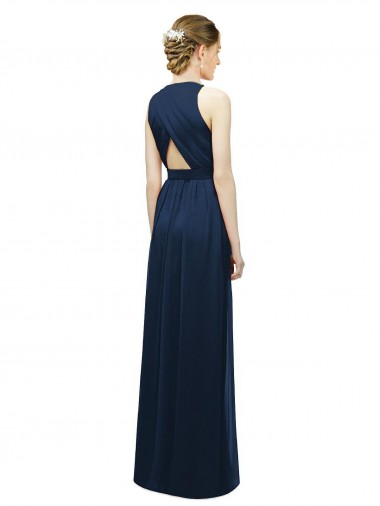 Sleek Halter Neck Chiffon Bridesmaid Dress  UK