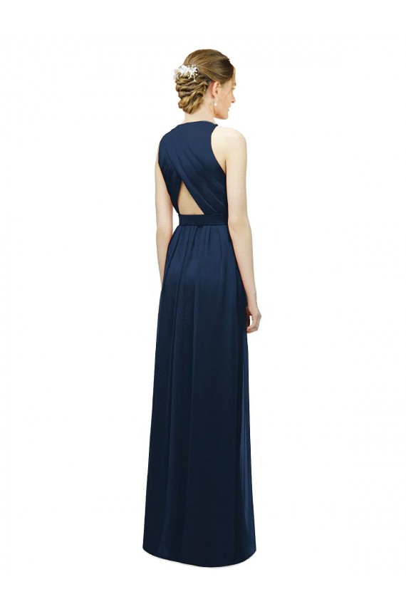 Sleek Halter Neck Chiffon Bridesmaid Dress  UK