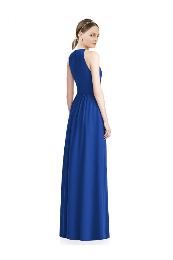 Draped Keyhole Long Chiffon Bridesmaid Dress UK