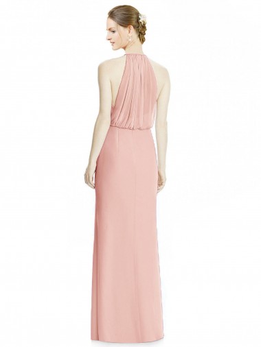 Halter Neck Trumpet Chiffon Bridesmaid Dress UK