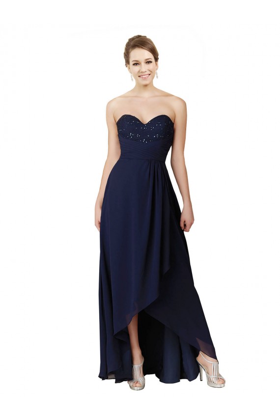 Sweetheart Neckline Beaded Lace and Chiffon Bridesmaid Dress UK