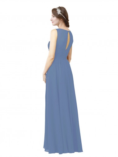 Luxe Chiffon Bridesmaid Dress with Illusion and Sweetheart Neckline UK