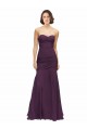 Full Length Chiffon Bridesmaid Dress with Sweetheart Neckline and Ruffles UK