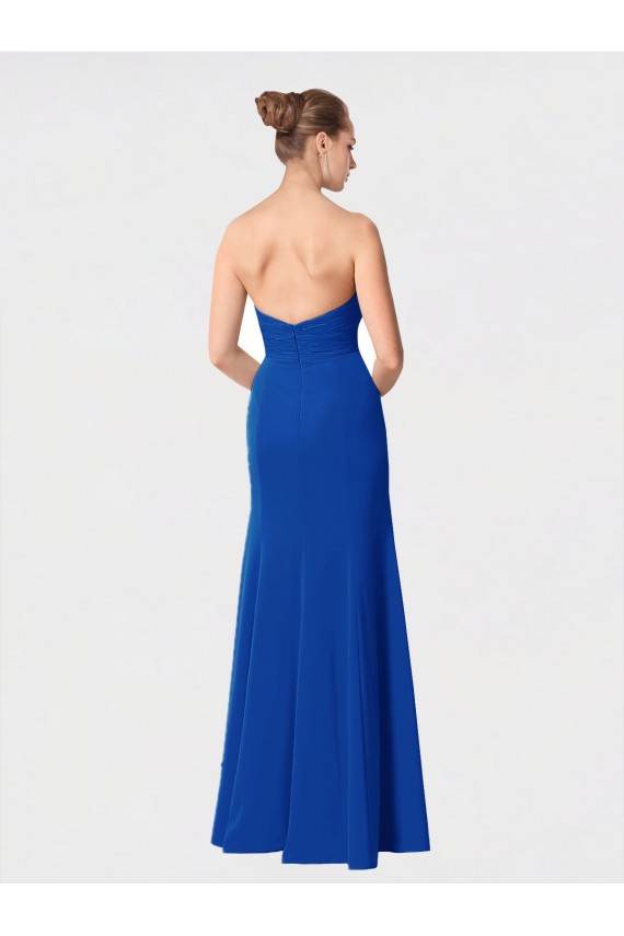 Full Length Sweetheart Chiffon Bridesmaid Dress with Ruched Bodice UK