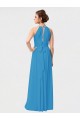 High Low Long Halter Keyhole Chiffon Bridesmaid Dress UK