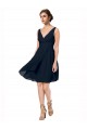 Short Knee Length Criss Cross Draped Chiffon Cocktail Bridesmaid Dress UK