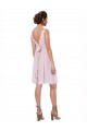 Short Knee Length Criss Cross Draped Chiffon Cocktail Bridesmaid Dress UK
