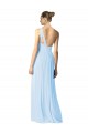 One Shoulder Long Chiffon Bridesmaid Dress with Shirred Bodice and Front Keyhole UK