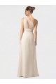 One Shoulder Full Length Chiffon Bridesmaid Dress with Shirred Bodice UK