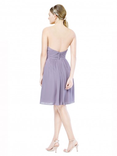 Short Sweetheart Knee Length Chiffon Cocktail Bridesmaid Dress with Open Back UK