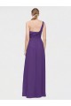 One Shoulder High Low Chiffon Bridesmaid Dress with Wrap Waist UK