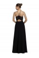 Lace Halter Neckline Chiffon A-Line Bridesmaid Dress with Sheer Back UK