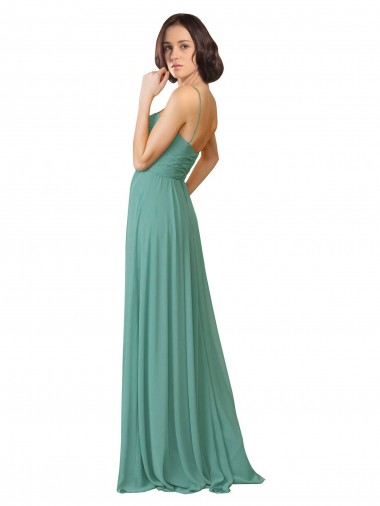 Spaghetti Straps Sweetheart A-Line Chiffon Bridesmaid Dress UK