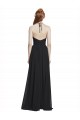 Halter Chiffon Bridesmaid Dress with V-Neckline and Criss Cross Waist UK