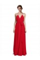 V-Neck Spaghetti Halter Strap Chiffon Bridesmaid Dress UK