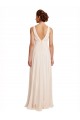 High Neck Chiffon Bridesmaid Dress with Deep V-Back and Cascading Skirt UK